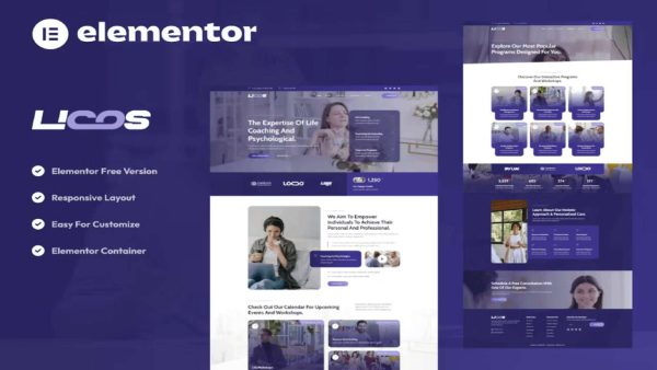 Licos – Life Coach & Psychologist Services Elementor Template Kit