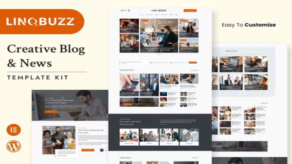 Linqbuzz – Blog & Magazine Elementor Pro Template Kit