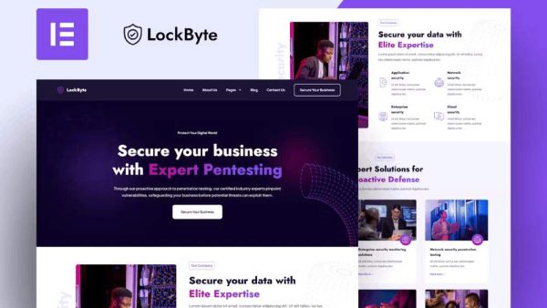 LockByte – Elementor Template Kit for Cyber Security Services