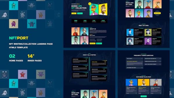 NFT MintingCollection Landing Page HTML5 Template - Nftport Build Your NFT Portfolio