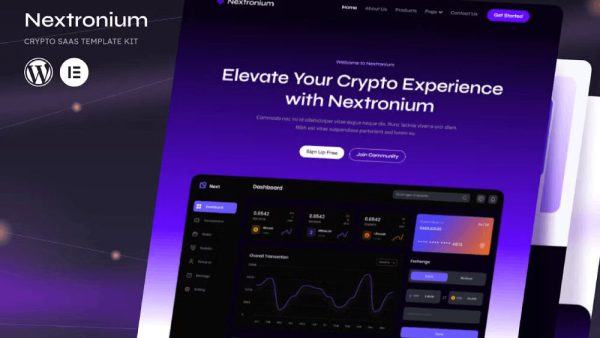 Nextronium - Elementor Template Kit for Crypto SaaS Solutions