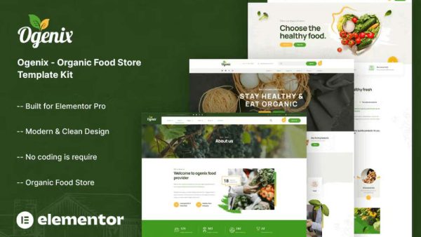 Ogenix - Template Kit for Organic Food Stores with Elementor