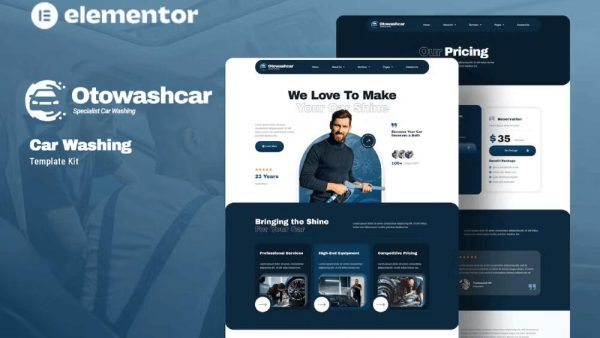 Otowashcar - Elementor Template Kit for Car Washing Services