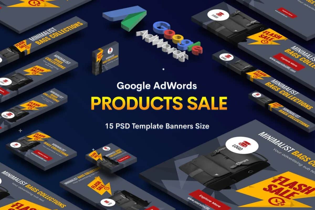 Product Sale Google AdWords Banners Ad PSD Template