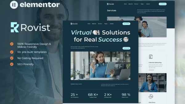 Rovist - Elementor Template Kit for Virtual Assistant Services