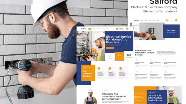 Salford - Elementor Pro Template Kit for Electrical Services