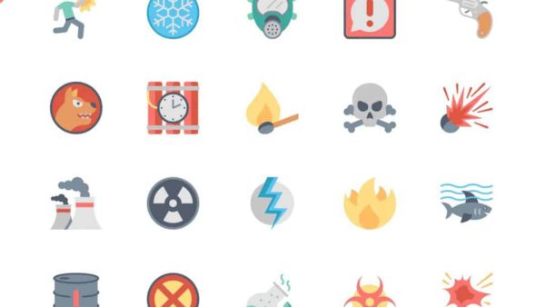 Simple Set Warnings Flat Icons