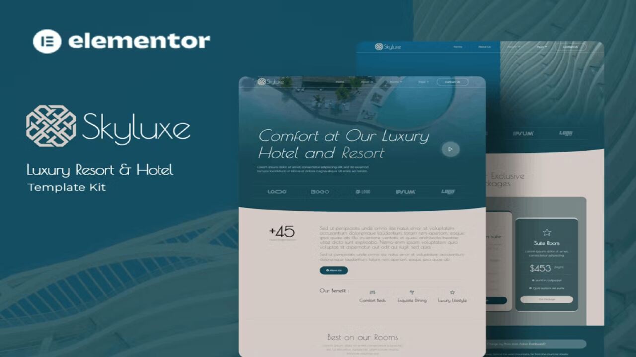 Skyluxe – Luxury Resort & Hotel Elementor Template Kit