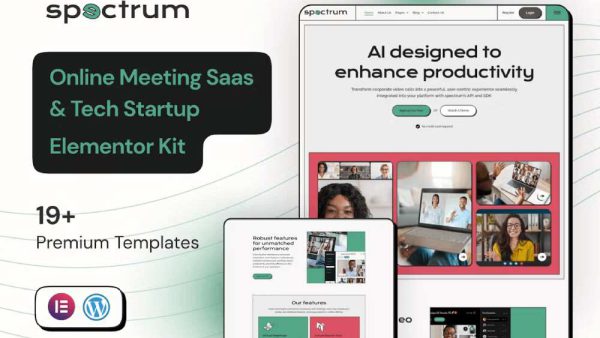 Spectrum - Elementor Pro Template Kit for Online Meeting SaaS