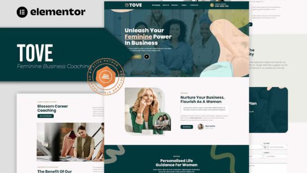 Tove - Business Coaching Template Kit for Women in Business with Elementor