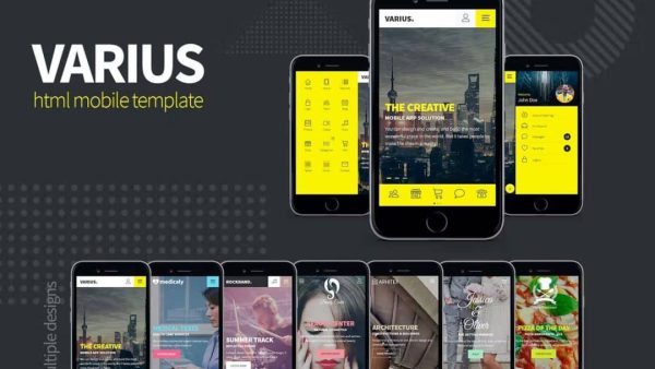 VARIUS HTML Mobile Template - 7 Custom Design Demos