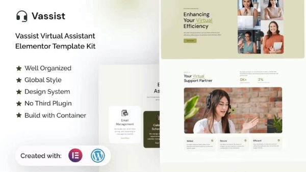 Vassist - Elementor Pro Template Kit for Virtual Assistants