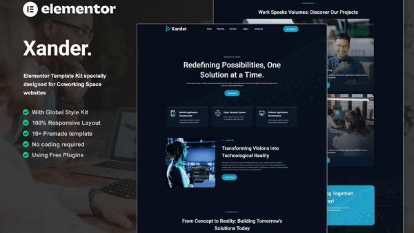 Xander - Elementor Template Kit for Tech Company