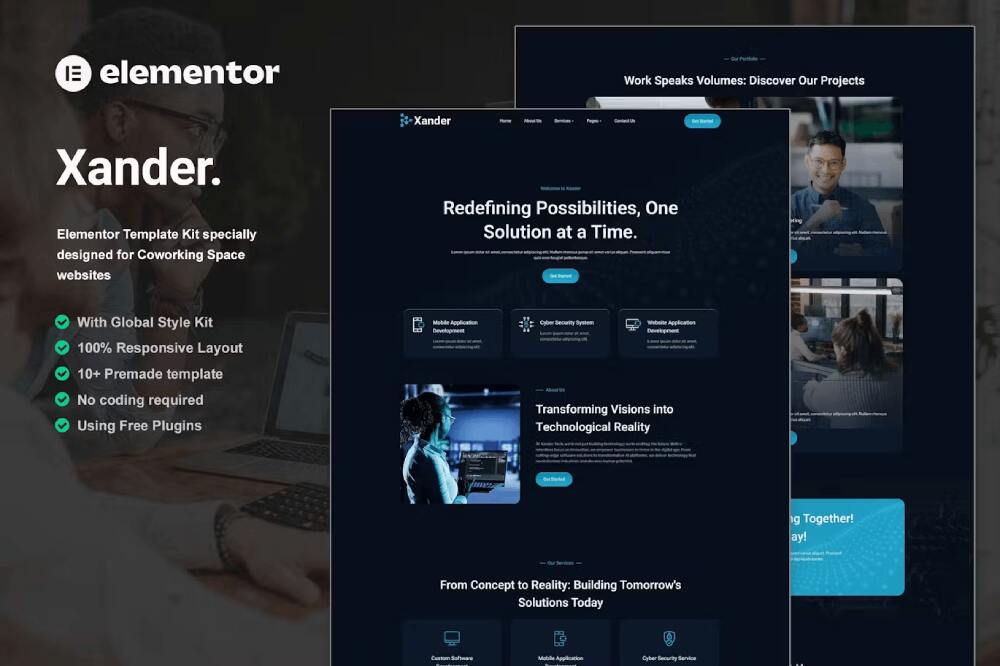 Xander - Elementor Template Kit for Tech Company