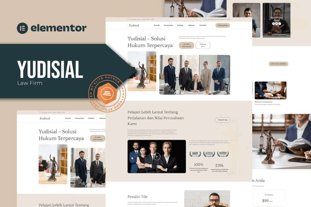 Yudisial - Elementor Template Kit for Law Firms