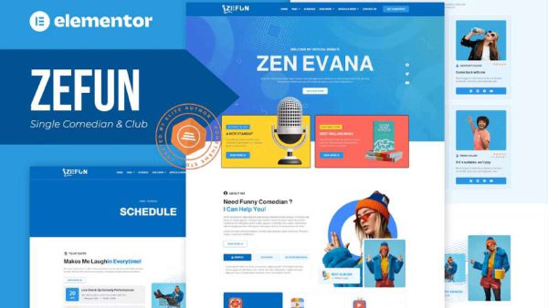 Zefun - Template Kit for Comedian & Entertainer with Elementor