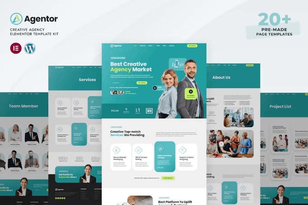 Agentor - Template Kit for Creative Agency with Elementor