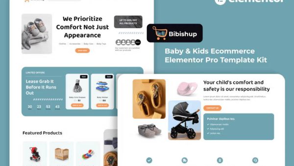 Bibishup - Elementor Pro Template Kit for Baby & Kids Ecommerce