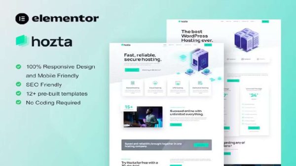 Hozta - Web Hosting Service Elementor Template Kit