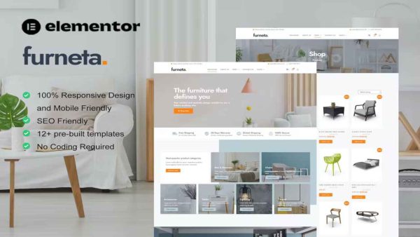 Furneta – Furniture Shop Elementor Template Kit