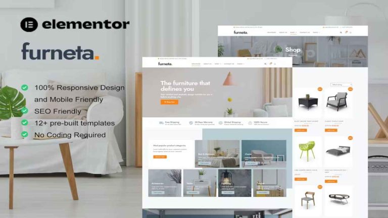 Furneta – Furniture Shop Elementor Template Kit