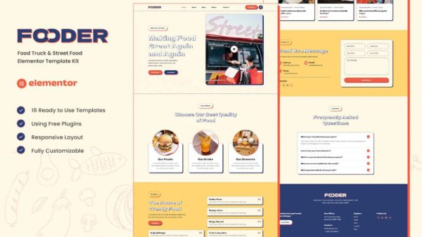 Fooder - Food Truck & Street Food Elementor Template Kit