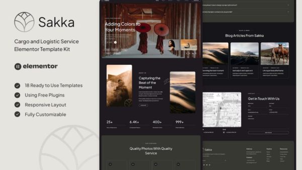 Sakka - Photography Service & Portfolio Elementor Template Kit