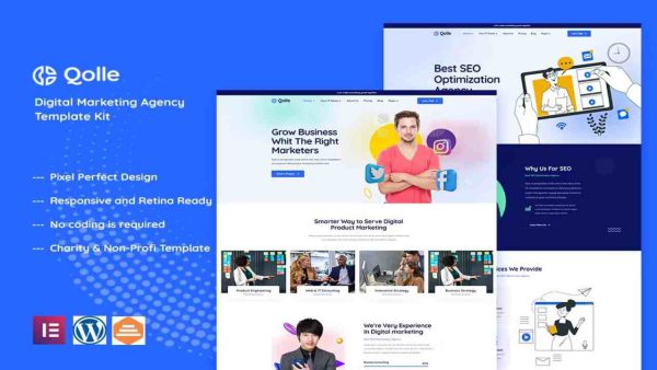 Qolle - Digital Marketing Agency Elementor Template Kit