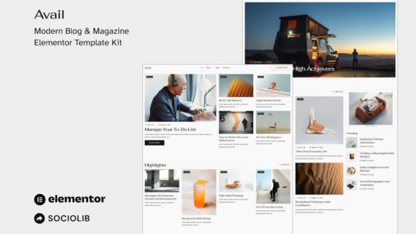 Avail - Modern Blog & Magazine Elementor Template Kit