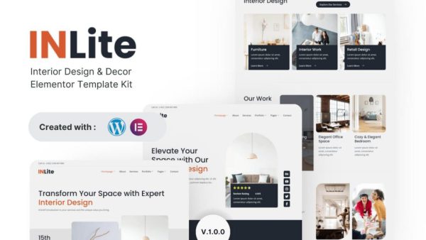 Inlite - Interior Design & Decor Elementor Template Kit