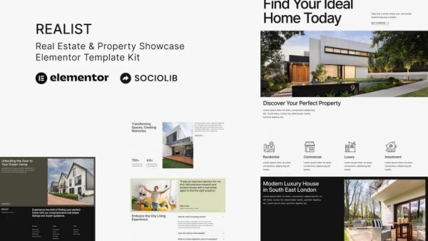 Realist - Real Estate & Property Showcase Elementor Template Kit