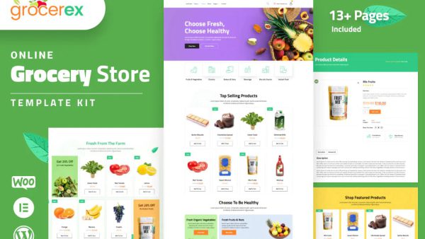 Grocerex - Grocery Store Elelmentor Pro Template Kit