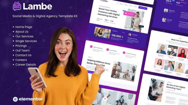 Lambe - Digital Marketing Agency Elementor Template Kits