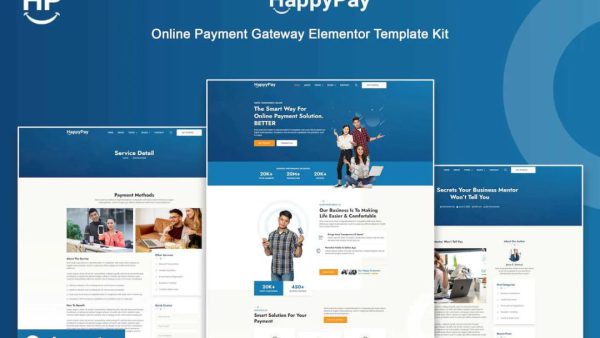 Happypay - online payment gateway elementor template kit