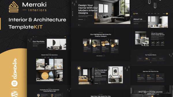 Merraki - Interiors & Architecture Elementor Template Kit