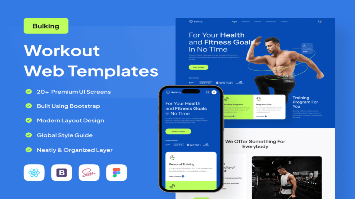 Bulking - Modern Workout Web Templates for Fitness Coaching