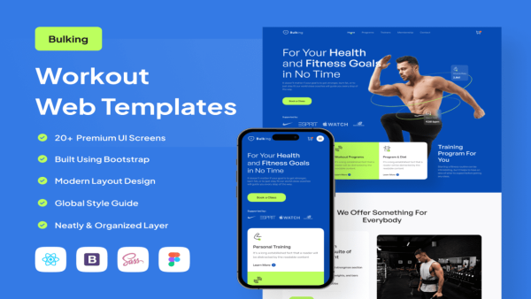 Bulking - Modern Workout Web Templates for Fitness Coaching