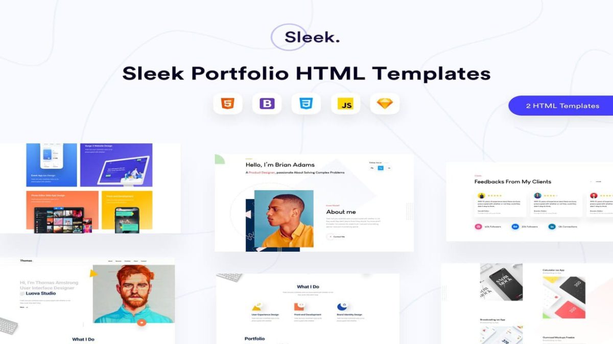 Sleek Portfolio HTML Template for Creative Work