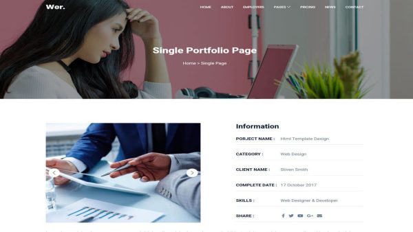 Wer Corporate HTML Template - Responsive, Unique Design