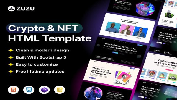 Zuzu - NFT Landing Page Web Template for Collectibles and Crypto