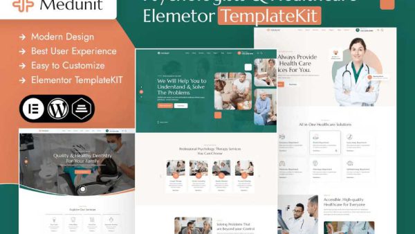 Medunit - Elementor Template Kit for Psychologists & Health Care