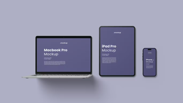 Multiple Device Layout Mockup - Changeable Background, 3000x2000px