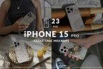 iPhone 15 Pro Clear Case Mockup 23 PSD with Smart Object