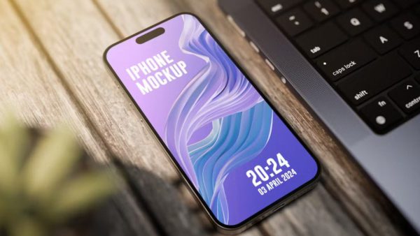 iPhone Screen Mockup PSD - High-Resolution, Easy Smart Object Editing