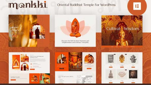 Monkki - Template Kit for Oriental Buddhist Temple with Elementor