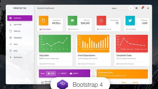 Material Dashboard - Free Material Bootstrap 4 Admin Template