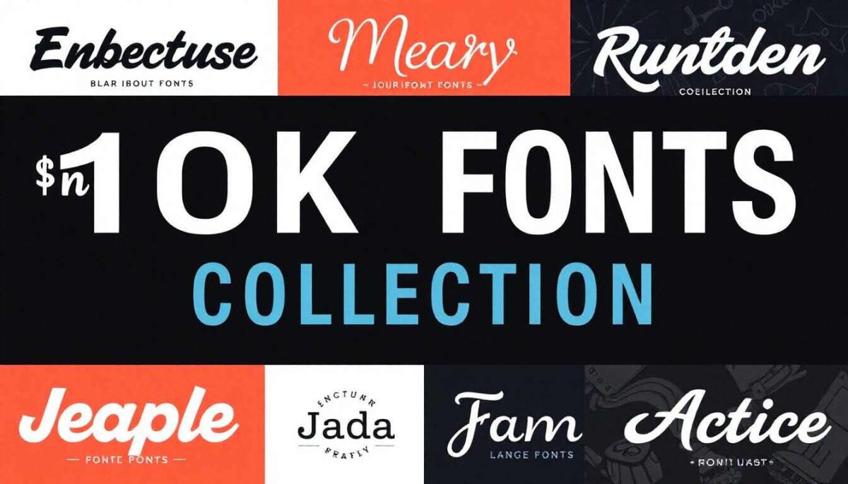 10k Premium Fonts Collection by Team Matrix