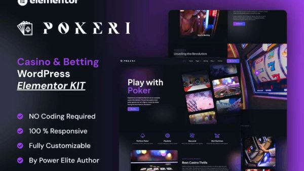 Pokeri - Elementor Pro Template Kit for Casino & Betting