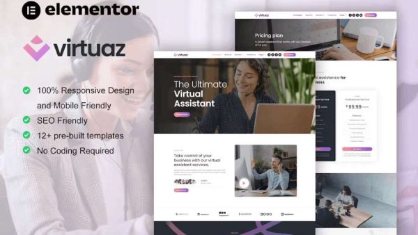 Virtuaz - Elementor Template Kit for Virtual Assistant Business