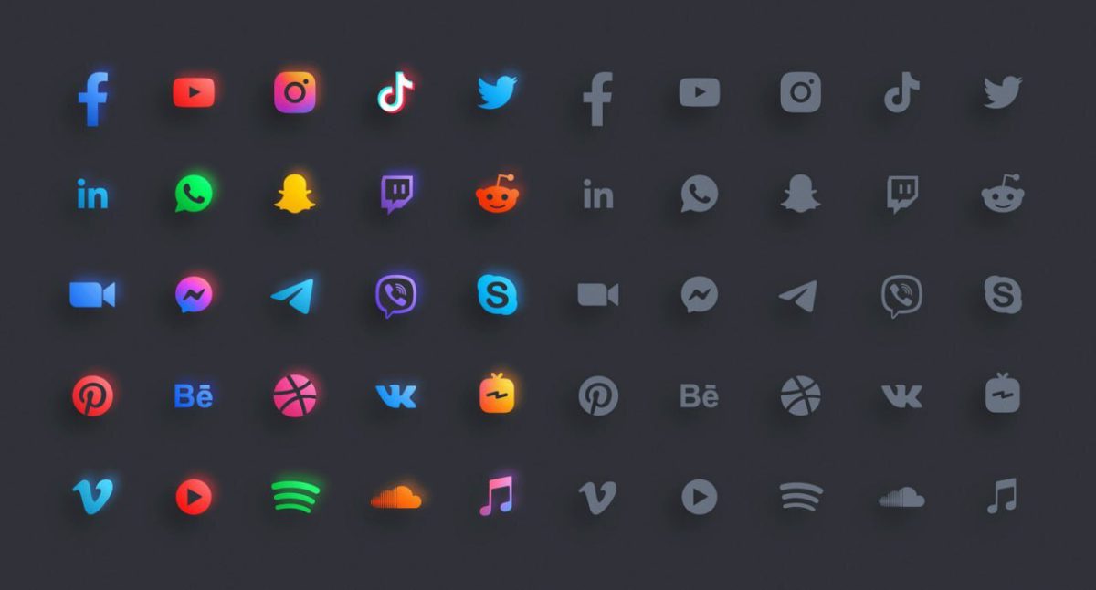 Social Media and Messengers Icons Set – Modern EPS Icons Collection